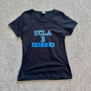 Women's UCLA Soccer Short Sleeve tee, Black, EUC, M